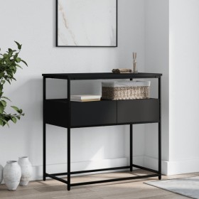 Black engineered wood console table 75x40x75 cm by , Side tables - Ref: Foro24-834155, Price: 71,18 €, Discount: %