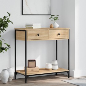 Engineered wood Sonoma oak console table 75x34.5x75 cm by , Side tables - Ref: Foro24-834176, Price: 77,34 €, Discount: %