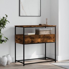 Engineered wood smoked oak console table 75x40x75 cm by , Side tables - Ref: Foro24-834157, Price: 68,47 €, Discount: %