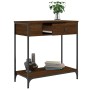 Engineered wood brown oak console table 75x34.5x75 cm by , Side tables - Ref: Foro24-834169, Price: 63,60 €, Discount: %