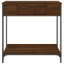 Engineered wood brown oak console table 75x34.5x75 cm by , Side tables - Ref: Foro24-834169, Price: 63,60 €, Discount: %