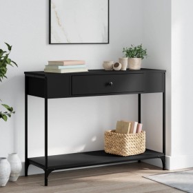 Black engineered wood console table 100x34.5x75 cm by , Side tables - Ref: Foro24-834160, Price: 75,24 €, Discount: %