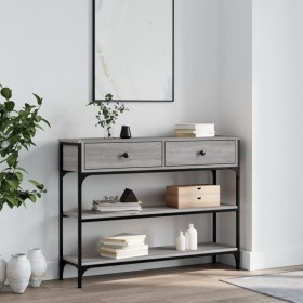 Engineered wood gray Sonoma console table 100x25x75 cm by , Side tables - Ref: Foro24-834183, Price: 91,39 €, Discount: %