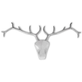 Decorative deer head for wall silver aluminum by vidaXL, Figures, sculptures and statues - Ref: Foro24-243488, Price: 62,25 €...