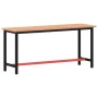 Solid beech wood and metal workbench 180x55x81.5 cm by , Work tables - Ref: Foro24-3188906, Price: 189,92 €, Discount: %