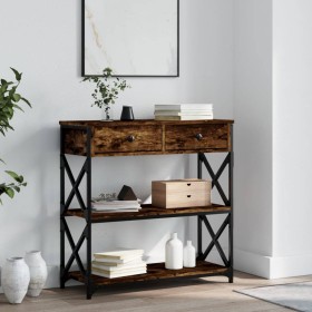 Engineered wood smoked oak console table 75x28x75 cm by , Side tables - Ref: Foro24-834197, Price: 77,13 €, Discount: %