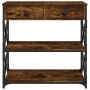 Mesa consola madera de ingeniería roble ahumado 75x28x75 cm de , Mesas auxiliares - Ref: Foro24-834197, Precio: 76,08 €, Desc...