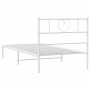 Metal bed frame with white headboard 107x203 cm by , Beds and slatted bases - Ref: Foro24-355508, Price: 66,34 €, Discount: %