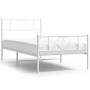 Metal bed frame with headboard and footboard white 90x190 cm by , Beds and slatted bases - Ref: Foro24-355522, Price: 68,14 €...