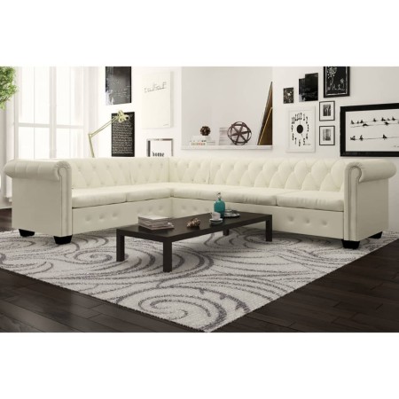 Chesterfield 6 seater corner sofa white artificial leather by vidaXL, Sofas - Ref: Foro24-243616, Price: 865,91 €, Discount: %