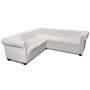 Sofá Chesterfield 5 plazas de cuero artificial blanco de vidaXL, Sofás - Ref: Foro24-243613, Precio: 814,77 €, Descuento: %