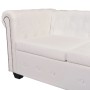 Sofá Chesterfield 5 plazas de cuero artificial blanco de vidaXL, Sofás - Ref: Foro24-243613, Precio: 814,77 €, Descuento: %