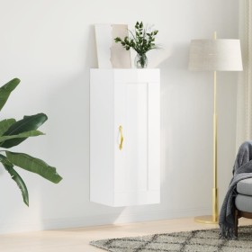 Glossy white engineered wood wall cabinet 34.5x34x90 cm by , Sideboards - Ref: Foro24-835020, Price: 35,94 €, Discount: %