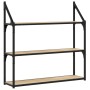 Sonoma oak engineered wood wall shelf 80x21x78.5cm by , Shelves and shelves - Ref: Foro24-835455, Price: 44,55 €, Discount: %