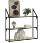 Sonoma oak engineered wood wall shelf 80x21x78.5cm by , Shelves and shelves - Ref: Foro24-835455, Price: 44,55 €, Discount: %