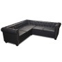 Sofá Chesterfield de esquina 5 plazas de cuero artificial negro de vidaXL, Sofás - Ref: Foro24-243614, Precio: 872,54 €, Desc...