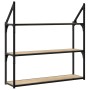 Sonoma oak engineered wood wall shelf 80x21x78.5cm by , Shelves and shelves - Ref: Foro24-835455, Price: 44,55 €, Discount: %