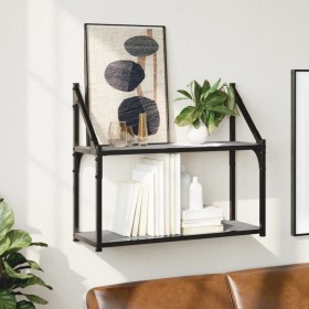 Sonoma gray engineered wood wall shelf 60x21x51 cm by , Shelves and shelves - Ref: Foro24-835462, Price: 26,20 €, Discount: %