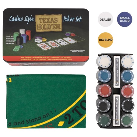 Poker chip set 200 pieces 4 g by , Poker cases and chips - Ref: Foro24-80418, Price: 18,59 €, Discount: %