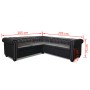 Sofá Chesterfield de esquina 5 plazas de cuero artificial negro de vidaXL, Sofás - Ref: Foro24-243614, Precio: 872,54 €, Desc...