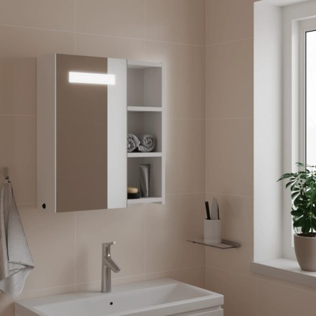 Mueble de baño con espejo y luz LED blanco 45x13x52 cm de , Tocadores de baño - Ref: Foro24-357965, Precio: 79,38 €, Descuent...