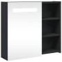 Mueble de baño con espejo y luz LED negro 60x13x52 cm de , Tocadores de baño - Ref: Foro24-357971, Precio: 95,25 €, Descuento: %