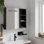 Mueble de baño con espejo y luz LED negro 60x13x52 cm de , Tocadores de baño - Ref: Foro24-357971, Precio: 95,25 €, Descuento: %