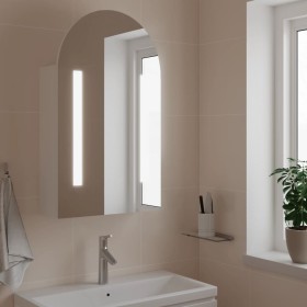 Bathroom cabinet with arched mirror and white LED light 42x13x70 cm by , bathroom vanities - Ref: Foro24-357973, Price: 116,9...