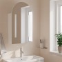 Bathroom cabinet with arched mirror and white LED light 42x13x70 cm by , bathroom vanities - Ref: Foro24-357973, Price: 116,9...