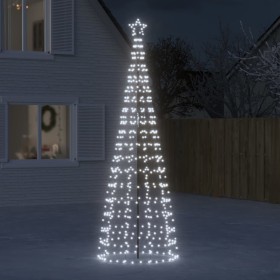 Kegelförmiger Weihnachtsbaum mit Pfählen, 570 kaltweißen LEDs, 300 cm von , Weihnachtsbeleuchtung - Ref: Foro24-358105, Preis...