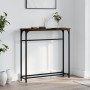 Smoked oak engineered wood console table 75x19.5x75 cm by , Side tables - Ref: Foro24-834137, Price: 41,56 €, Discount: %