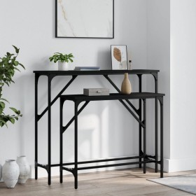 Console tables 2 units black engineered wood by , Side tables - Ref: Foro24-834140, Price: 58,89 €, Discount: %