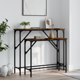 Console tables 2 units smoked oak engineered wood by , Side tables - Ref: Foro24-834142, Price: 58,99 €, Discount: %