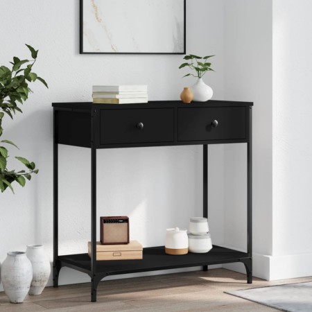 Black engineered wood console table 75x34.5x75 cm by , Side tables - Ref: Foro24-834175, Price: 83,16 €, Discount: %