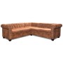 Sofá Chesterfield de esquina 5 plazas de cuero artificial marrón de vidaXL, Sofás - Ref: Foro24-243615, Precio: 756,18 €, Des...