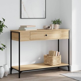 Sonoma oak engineered wood console table 100x34.5x75 cm by , Side tables - Ref: Foro24-834161, Price: 72,90 €, Discount: %