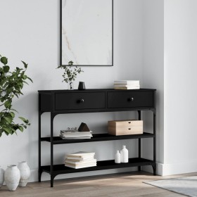 Black engineered wood console table 100x25x75 cm by , Side tables - Ref: Foro24-834180, Price: 88,06 €, Discount: %