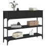 Mesa consola madera de ingeniería negra 100x25x75 cm de , Mesas auxiliares - Ref: Foro24-834180, Precio: 91,69 €, Descuento: %