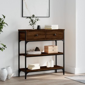 Oak brown engineered wood console table 72.5x25x75 cm by , Side tables - Ref: Foro24-834189, Price: 83,24 €, Discount: %