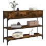 Mesa consola madera de ingeniería roble ahumado 100x25x75 cm de , Mesas auxiliares - Ref: Foro24-834182, Precio: 83,71 €, Des...