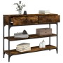 Mesa consola madera de ingeniería roble ahumado 100x25x75 cm de , Mesas auxiliares - Ref: Foro24-834182, Precio: 83,71 €, Des...