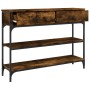 Mesa consola madera de ingeniería roble ahumado 100x25x75 cm de , Mesas auxiliares - Ref: Foro24-834182, Precio: 83,71 €, Des...