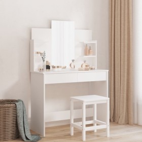 Dressing table with white mirror 96x39x142 cm by , Bedroom Dressers - Ref: Foro24-837574, Price: 108,72 €, Discount: %