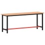 Solid beech wood and metal workbench 200x55x81.5 cm by , Work tables - Ref: Foro24-3188907, Price: 232,54 €, Discount: %