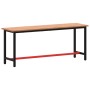 Solid beech wood and metal workbench 200x55x81.5 cm by , Work tables - Ref: Foro24-3188907, Price: 232,54 €, Discount: %