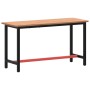 Banco de trabajo madera maciza de haya y metal 150x55x81,5 cm de , Mesas de trabajo - Ref: Foro24-3188905, Precio: 191,99 €, ...