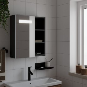 Mueble de baño con espejo y luz LED negro 45x13x52 cm de , Tocadores de baño - Ref: Foro24-357967, Precio: 90,99 €, Descuento: %