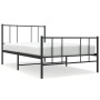 Estructura de cama con cabecero y estribo metal negro 90x200 cm de , Camas y somieres - Ref: Foro24-352491, Precio: 78,40 €, ...