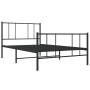 Estructura de cama con cabecero y estribo metal negro 90x200 cm de , Camas y somieres - Ref: Foro24-352491, Precio: 78,40 €, ...