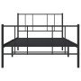 Estructura de cama con cabecero y estribo metal negro 90x200 cm de , Camas y somieres - Ref: Foro24-352491, Precio: 78,40 €, ...